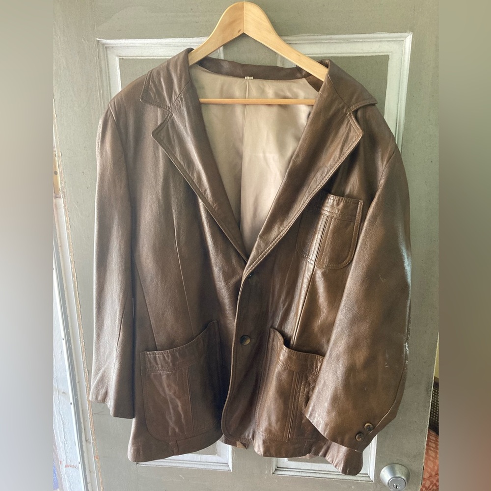 Scully Vintage Brown Leather Blazer size 44
